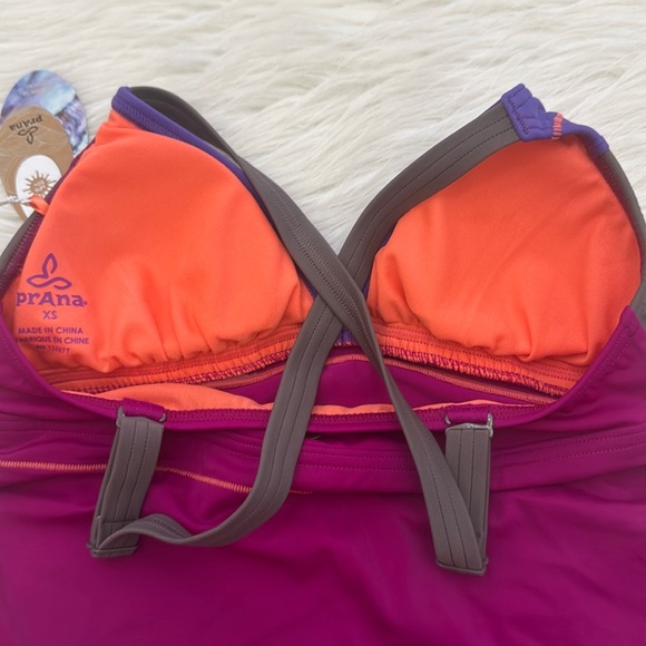 Prana Alta Tankini Rich Fuchsia Multi-Color Swim Top XS - Picture 10 of 15